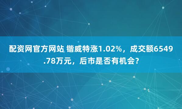 配资网官方网站 锴威特涨1.02%，成交额6549.78万元，后市是否有机会？